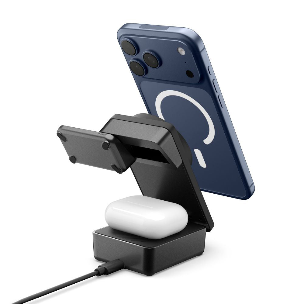 Chargeur Réseau Sans Fil Spigen EF323MQ Essential 3in1, 25W, Noir ACH10398