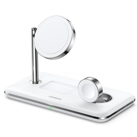 Chargeur Réseau Sans Fil UGREEN CD278 3en1, 25W, 1.67A, Blanc