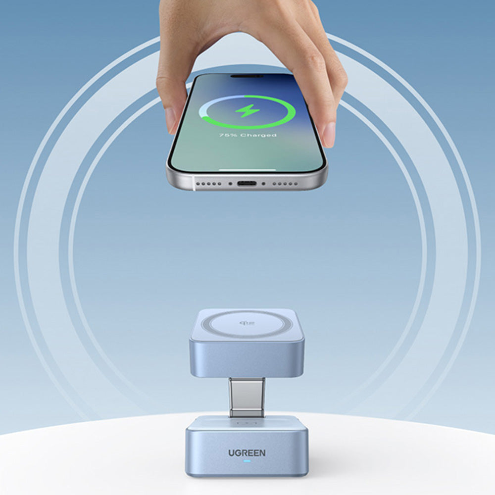 Chargeur Réseau Sans Fil UGREEN W752 2en1, 35W, 3A, 1 x USB-C, Bleu