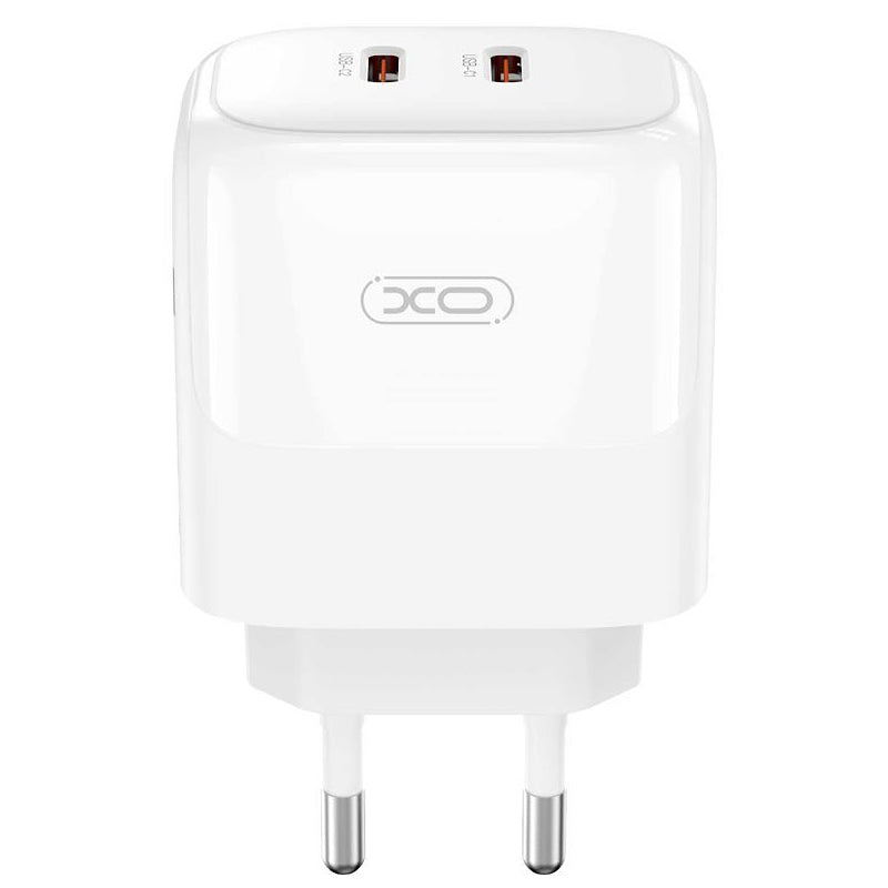 Chargeur réseau XO Design L140, 35W, 3A, 2 x USB-C, blanc