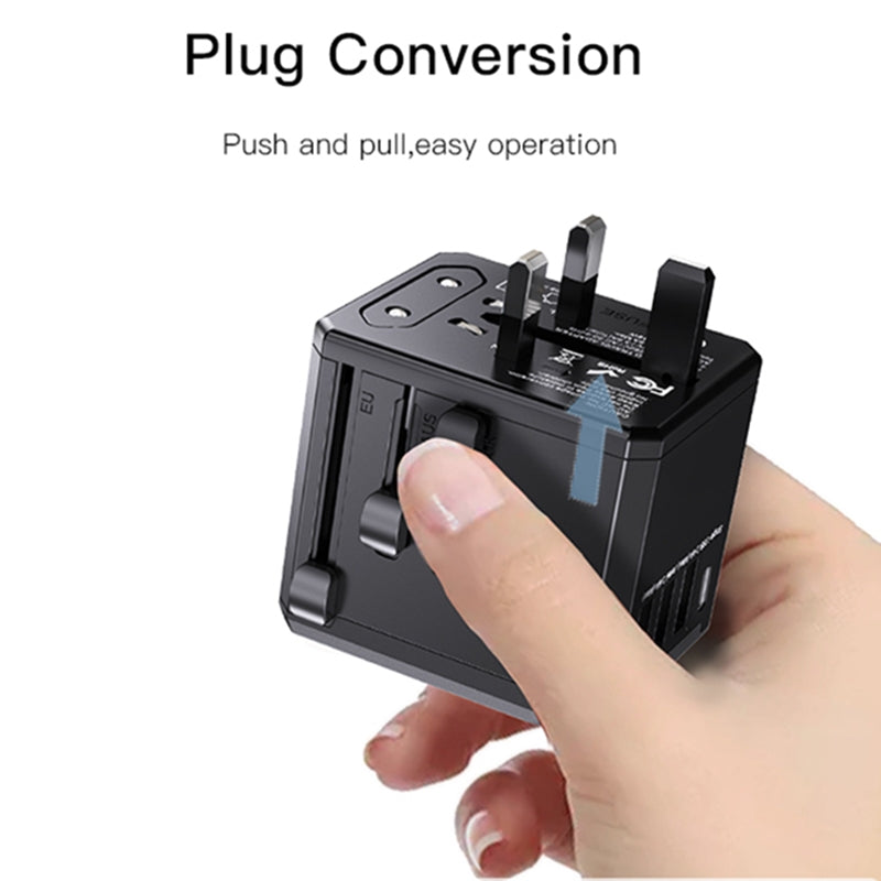 Chargeur Réseau Yesido MC10 Travel, 12W, 2.4A, 1 x USB-C - 3 x USB-A, Noir