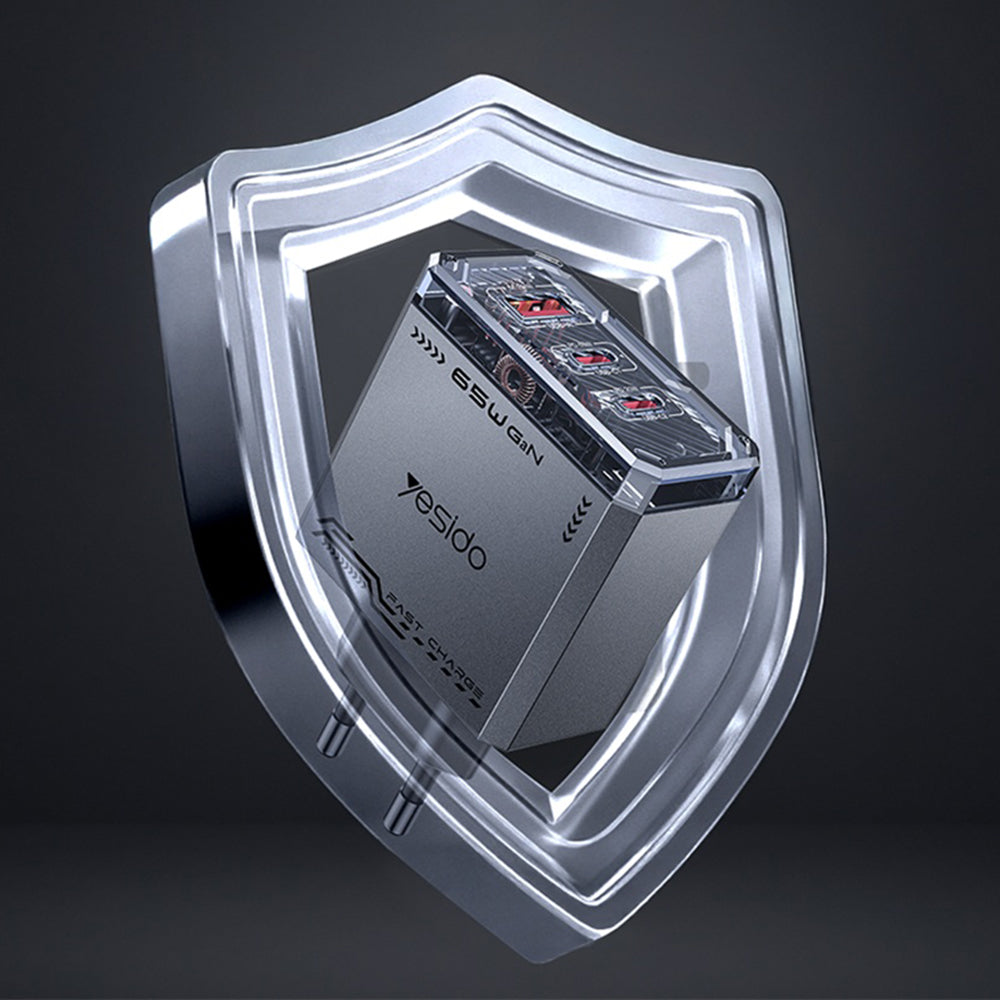 Chargeur Réseau Yesido YC101, 65W, 3.25A, 1 x USB-A - 2 x USB-C, Noir