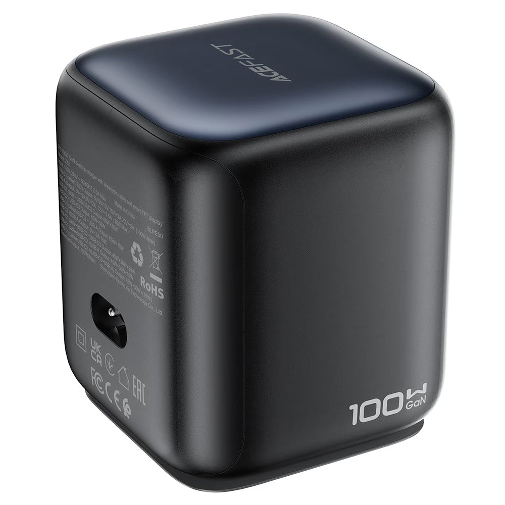 Chargeur Station avec Câble USB-C Acefast Z10, 100W, 1 x USB-A - 2 x USB-C, Noir