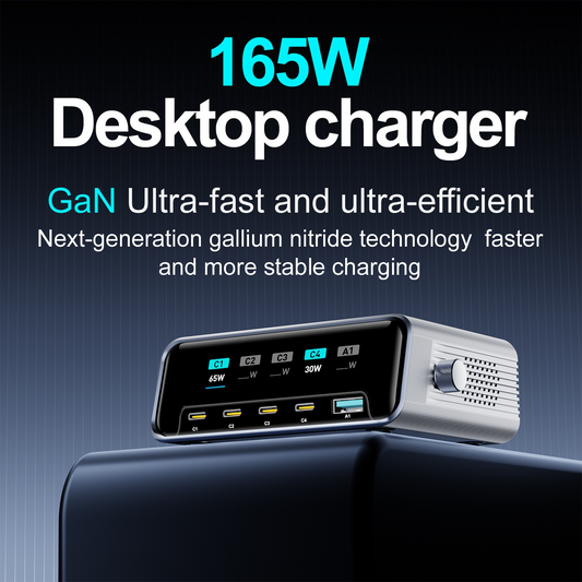 Chargeur Station OEM WLX-60G, 140W, 5A, 1 x USB-A - 4 x USB-C, Gris
