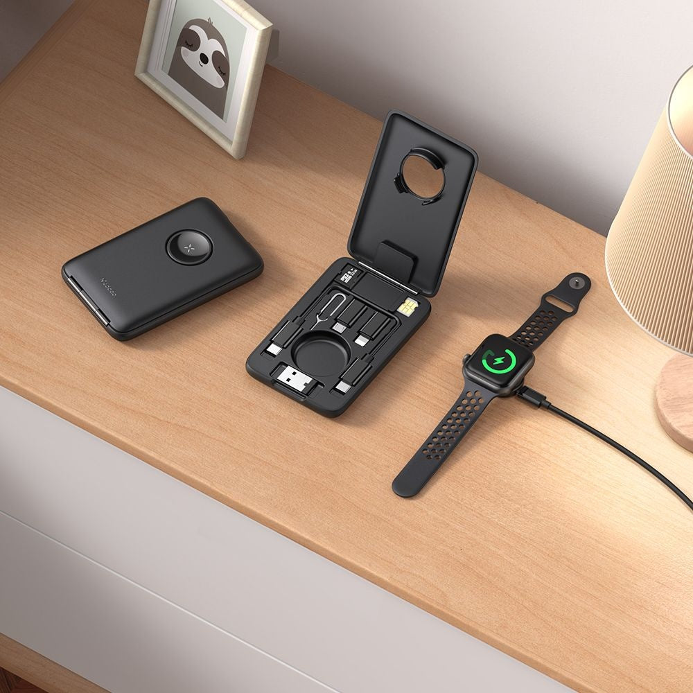 Chargeur sans fil avec organisateur McDodo CH-2440 8en1 pour Apple Watch Series, Noir