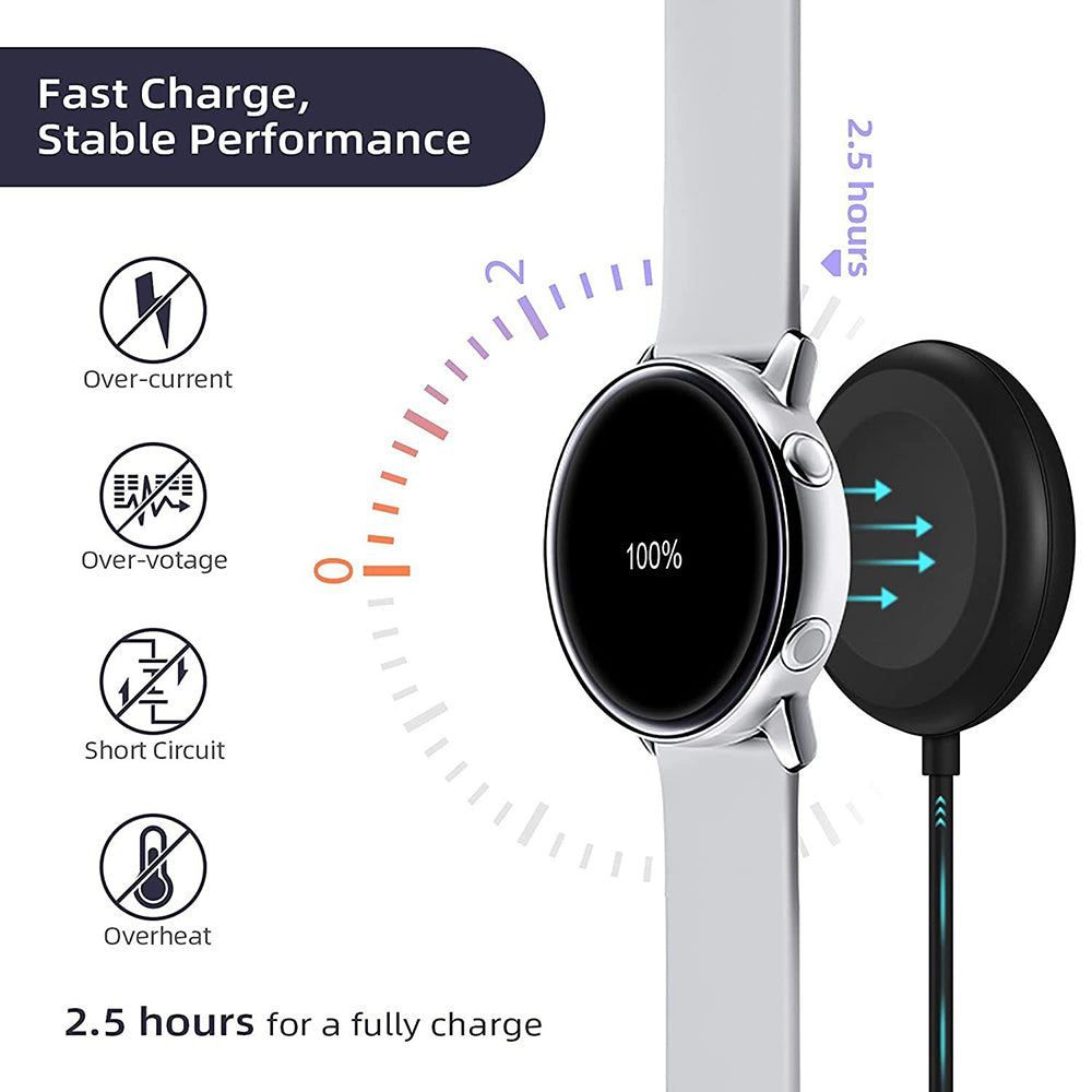 Chargeur sans fil Techsuit TSC12 pour Samsung Galaxy Watch Series, USB-A, Noir