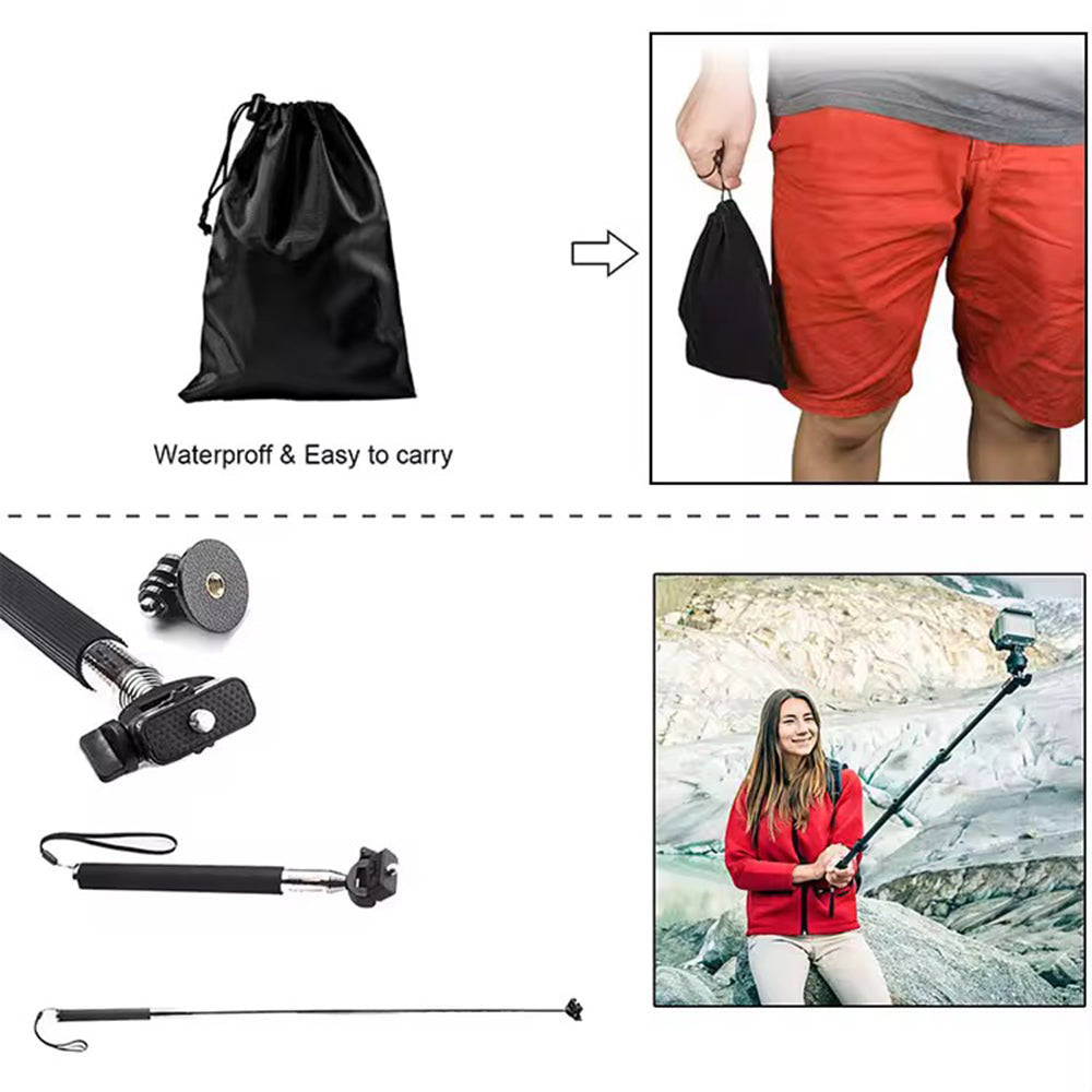 Kit d'accessoires pour caméra sport Techsuit SA15 pour GoPro / SJCAM Series, 15 en 1, Noir