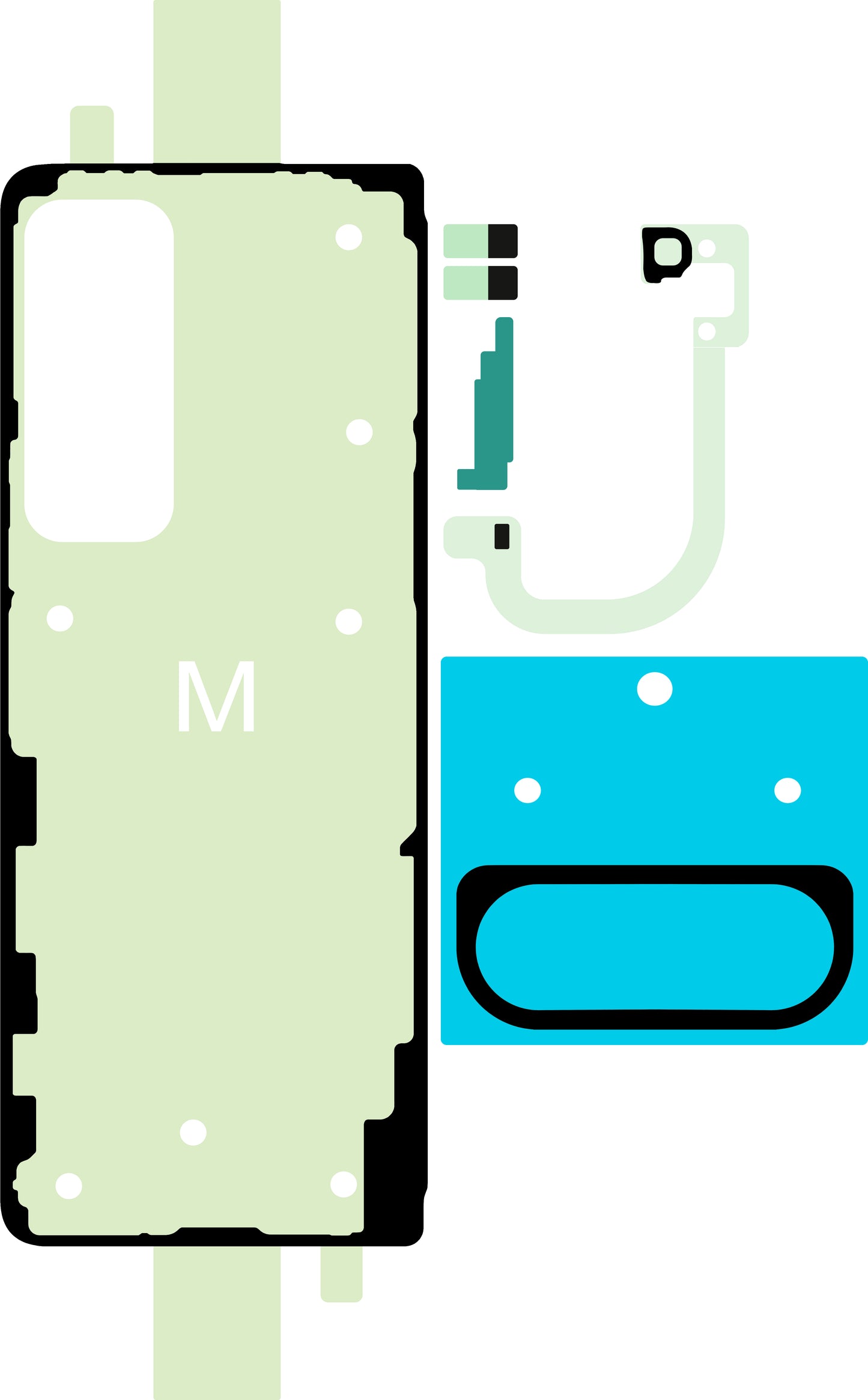 Kit Adhésif Couvercle Batterie Samsung Galaxy Z Fold5 F946, Service Pack GH81-24686A