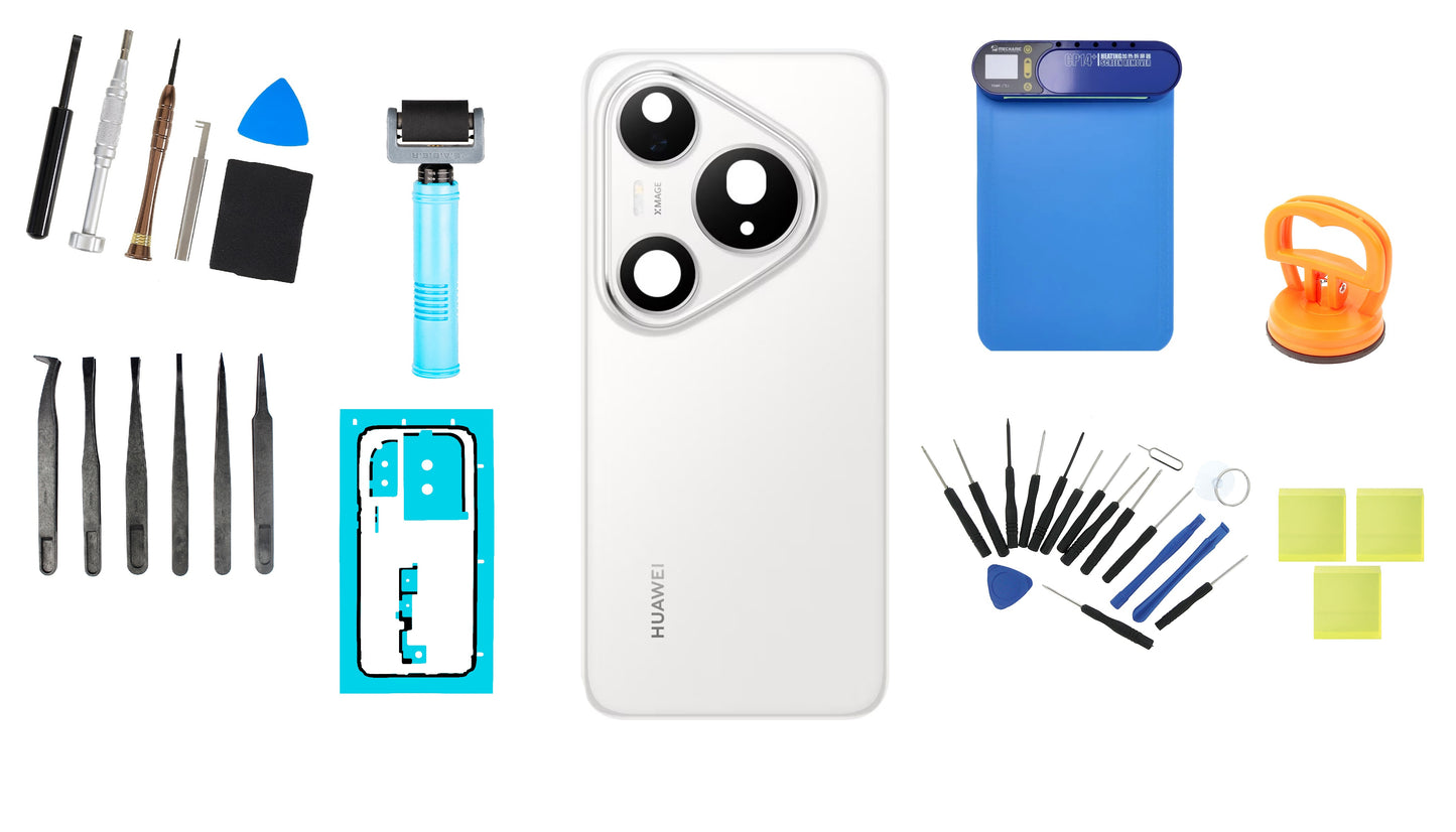Kit Couvercle Batterie Huawei Pura 80 Pro Glazed White Service Pack et Outils de Service Dédiés