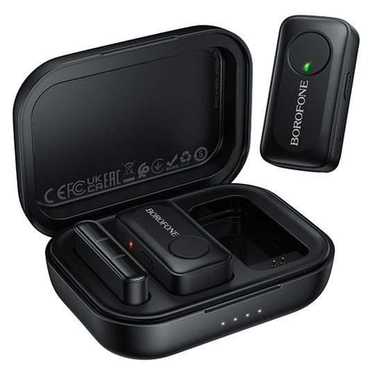Micro-cravate Borofone BFK17 Lemai, USB-C, Lot de 2 pièces, Noir