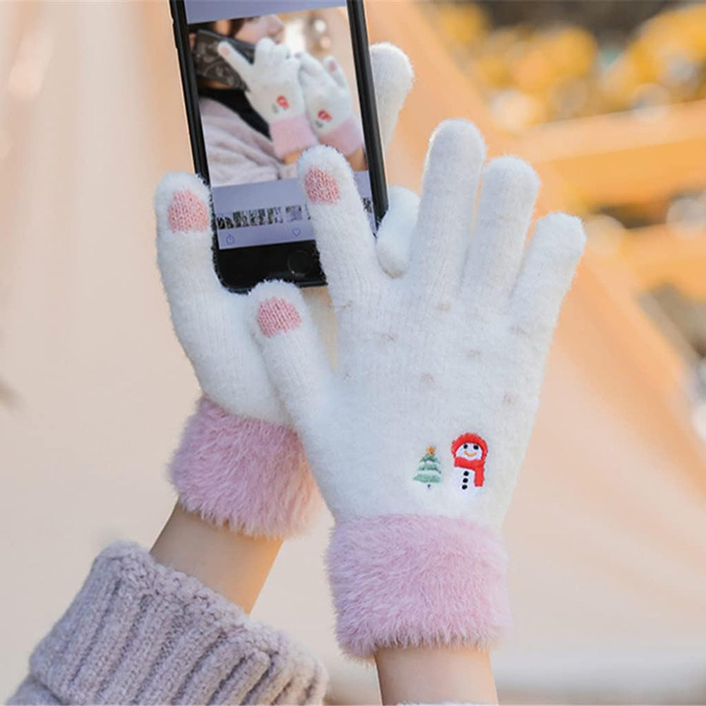 Techsuit Women's Winter Touchscreen Gloves ST0011, Size 17cm, Pink