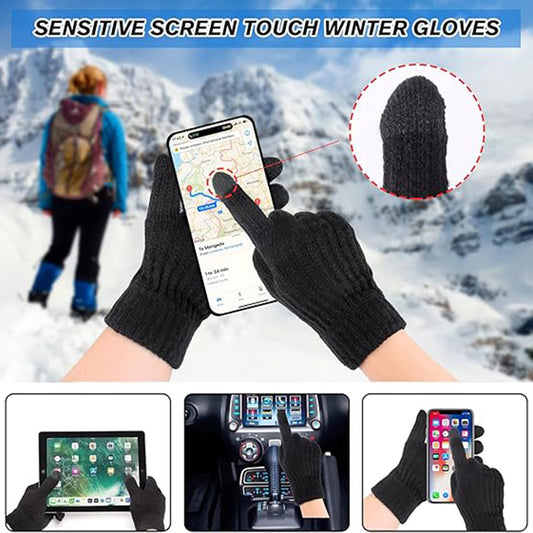 Gants d'hiver tactiles pour femme Techsuit ST0015, taille 17 cm, noirs