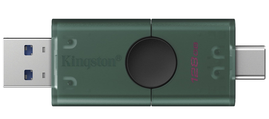 Mémoire Externe USB-A 3.2 / USB-C Kingston Duo, 128Go DTDEG2/128GB