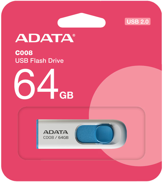 Mémoire Externe USB-A Adata C008, 64Gb AC008-64G-RWE