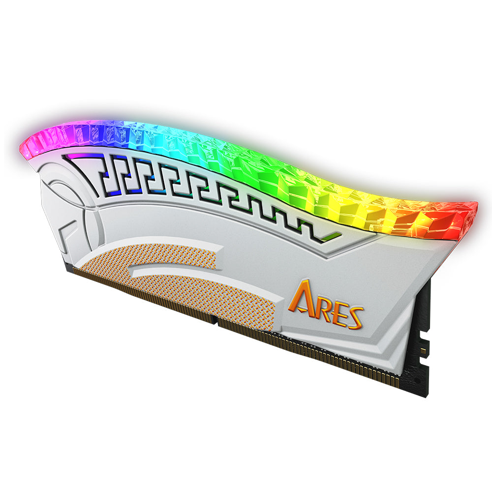 Mémoire RAM Dato Ares Armor, DDR4, RGB, 8GB, 3600Mhz, CL18, Blanche AMRGB1G88G36W
