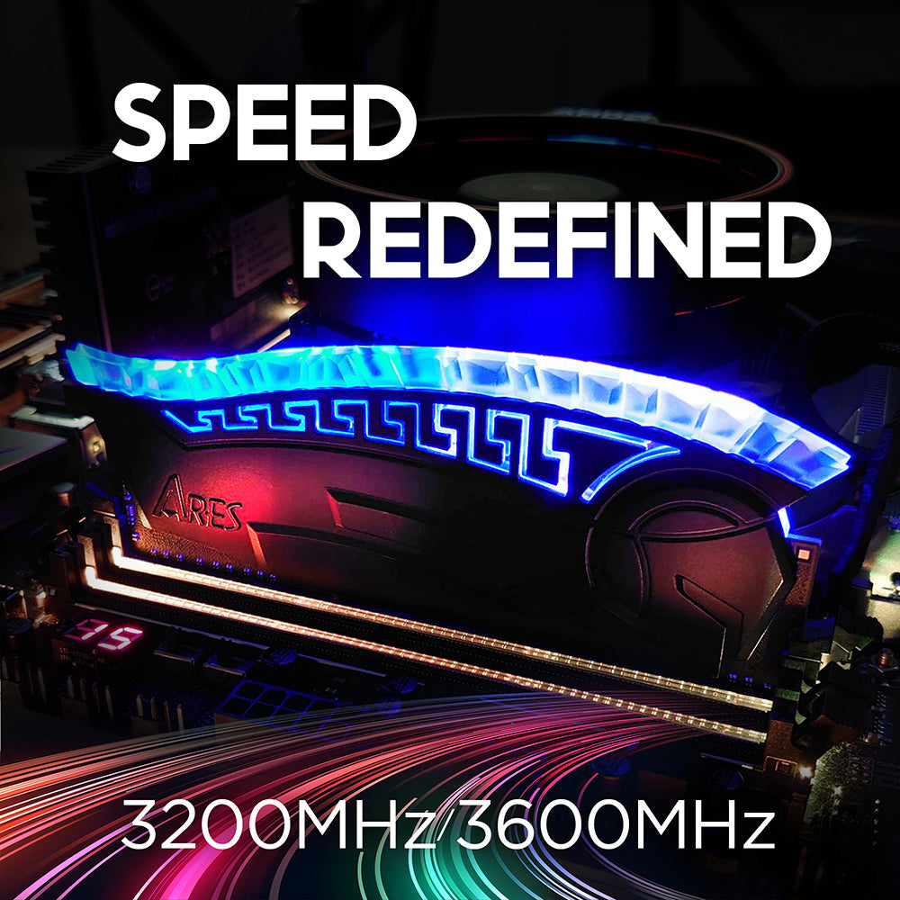 Mémoire RAM Dato Ares Armor, DDR4, RGB, 8GB, 3600Mhz, CL18, Noire AMRGB1G88G36K