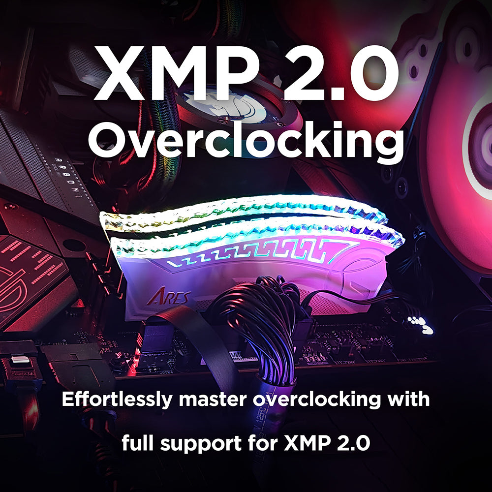 Mémoire RAM Dato Ares Armor, DDR4, RGB, 8GB, 3600Mhz, CL18, Noire AMRGB1G88G36K