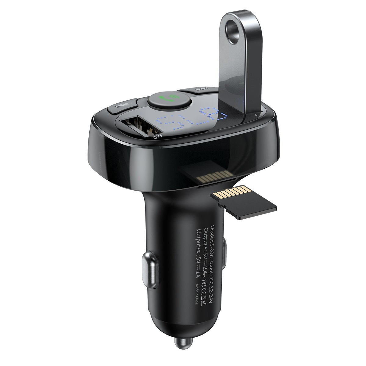 Modulateur FM Bluetooth Baseus S-09A, 2 x USB-A - 1 x microSD CCMT000001