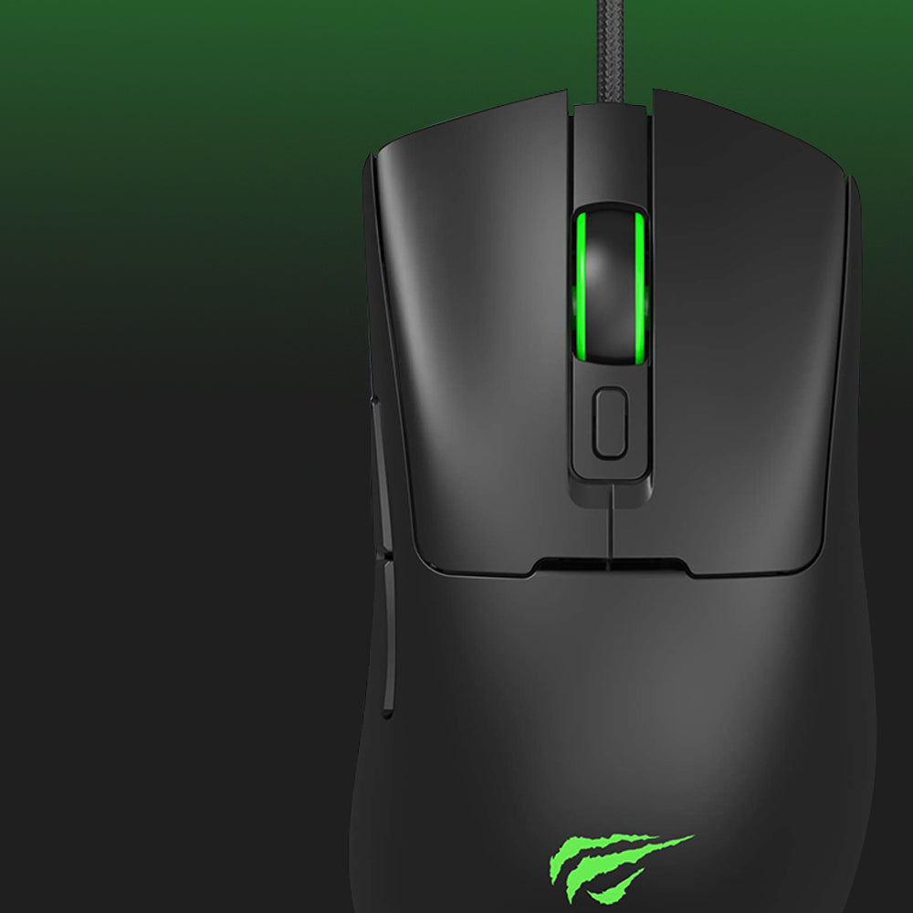 Souris Gaming Filaire USB HAVIT MS966, RGB, 800DPI - 12000DPI, 1.6m, Noir