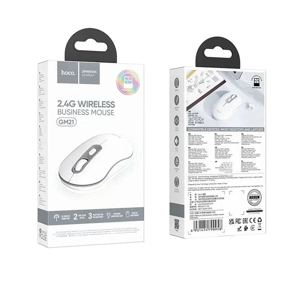 Souris sans fil HOCO GM21, 1600DPI, Blanche