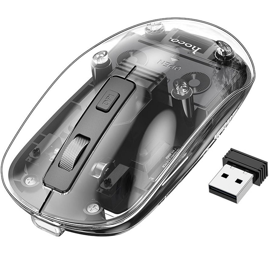 Souris sans fil HOCO GM29, 1600DPI, BT / Wi-Fi, Noir
