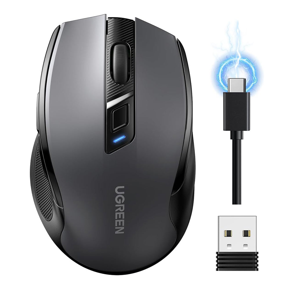 Souris sans fil UGREEN MU006S (85082), 4000DPI, BT / Wi-Fi, Gris