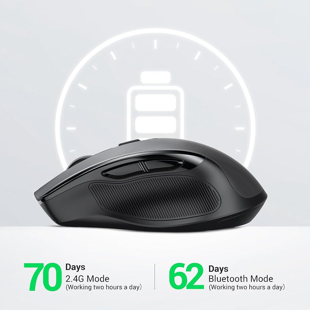 Souris sans fil UGREEN MU006S (85082), 4000DPI, BT / Wi-Fi, Gris