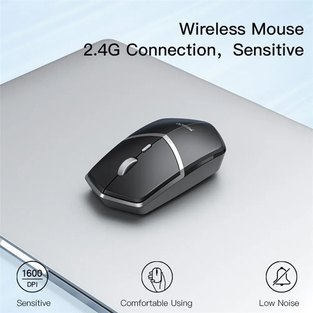 Souris sans fil Yesido KB16, 1600DPI, Noir