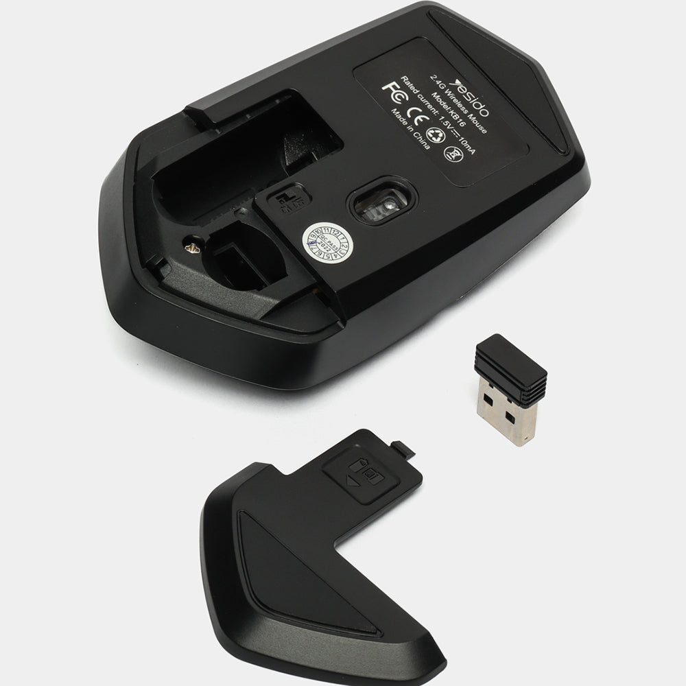 Souris sans fil Yesido KB16, 1600DPI, Noir