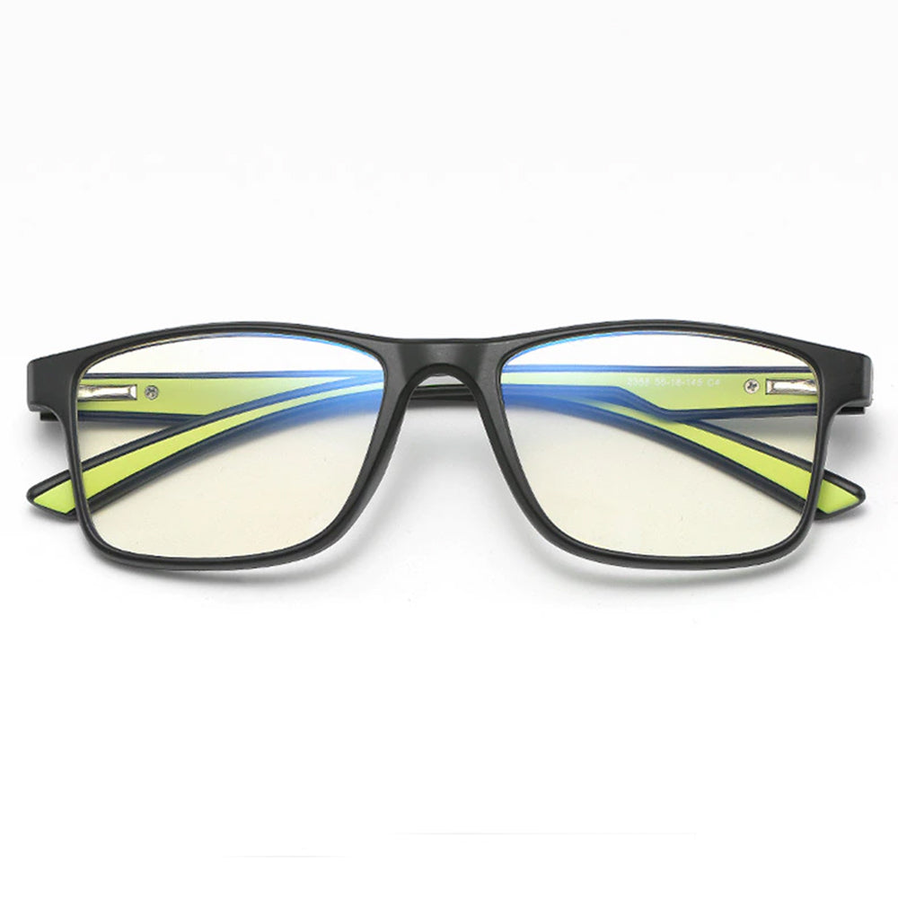 Lunettes d'ordinateur pour hommes Techsuit F2388, anti-lumière bleue, noir et vert