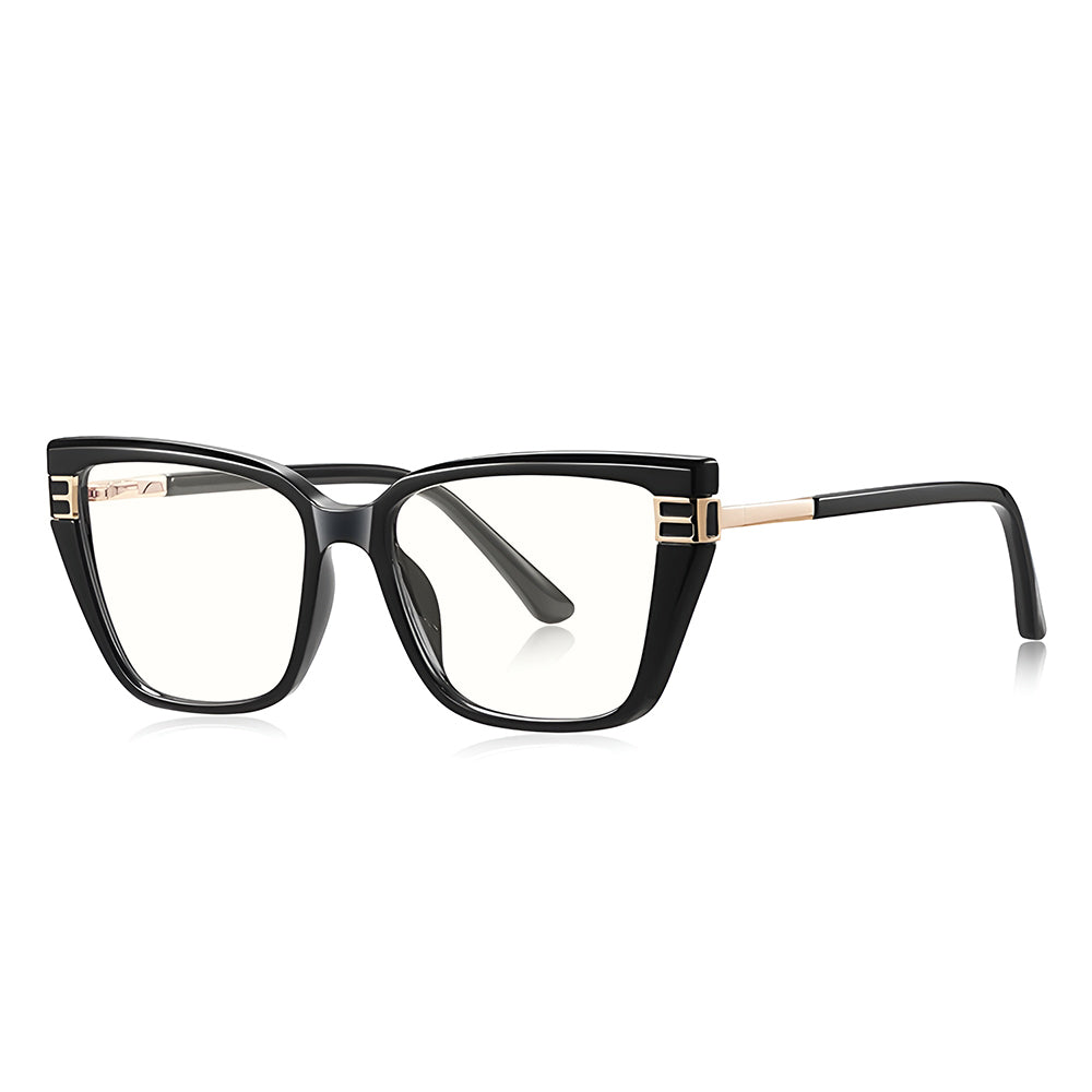 Lunettes d'ordinateur pour femmes Techsuit 2275, Anti-Lumière Bleue, Noires Dorées