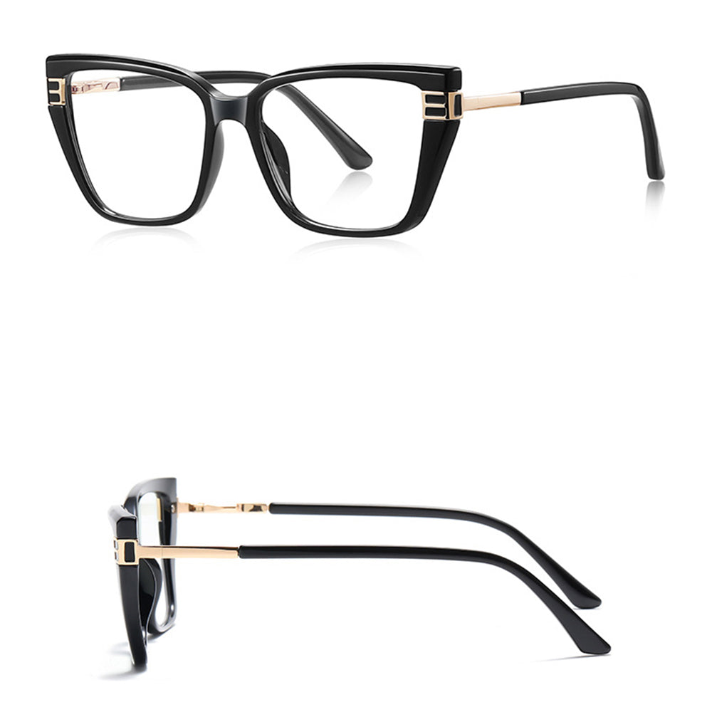 Lunettes d'ordinateur pour femmes Techsuit 2275, Anti-Lumière Bleue, Noires Dorées