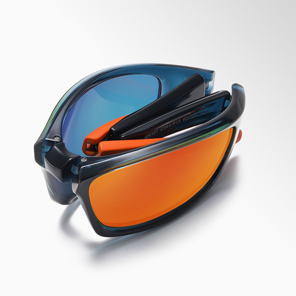 Lunettes de Cyclisme Unisex Techsuit 24101, Polarisées, Noir Orange