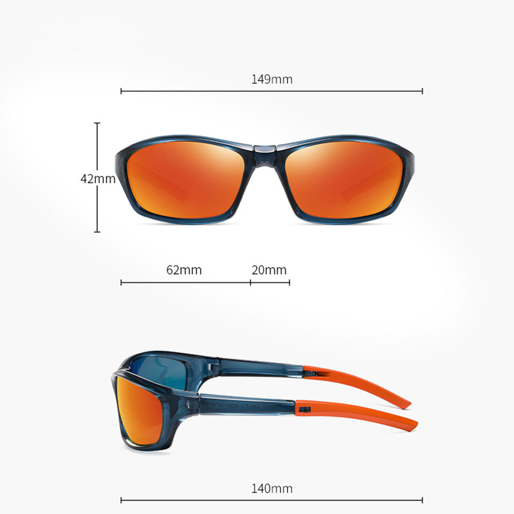 Lunettes de Cyclisme Unisex Techsuit 24101, Polarisées, Noir Orange