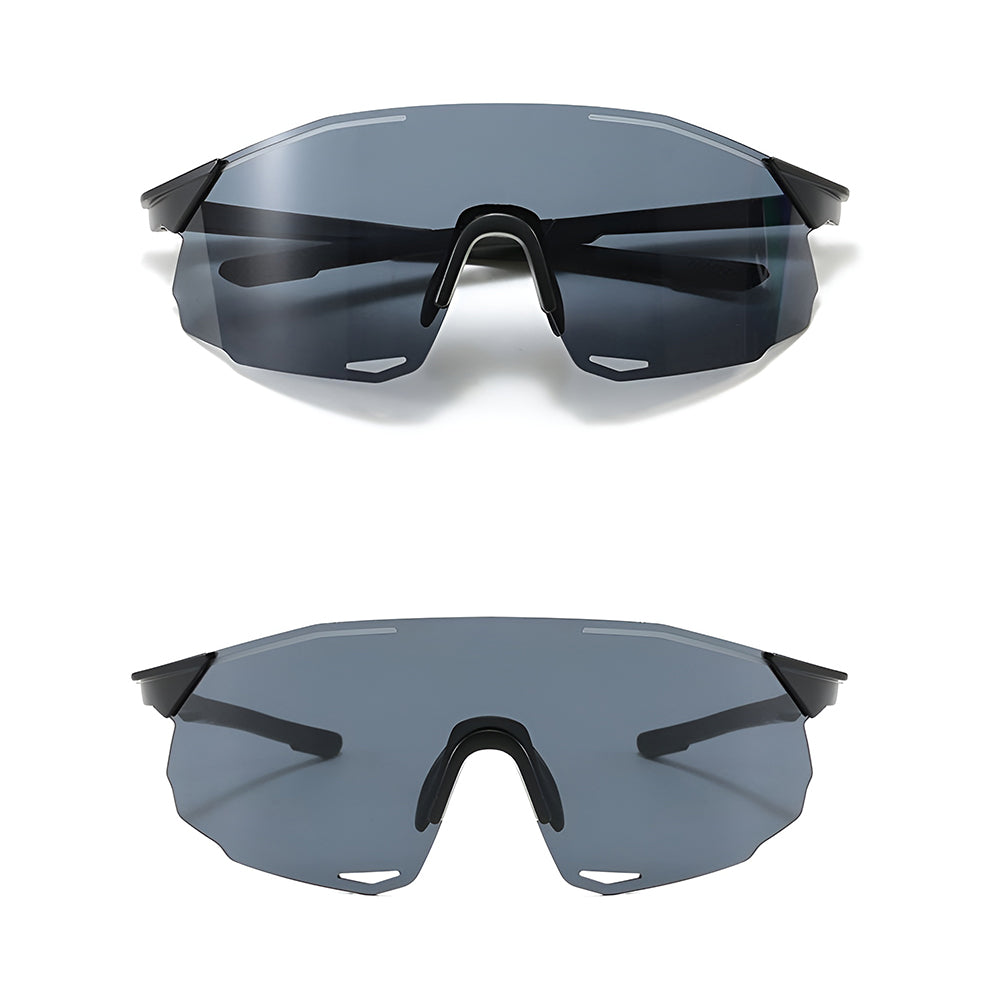 Unisex Techsuit 8853 Cycling Glasses, Black Grey