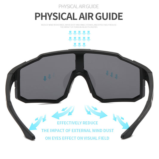 Lunettes de Cyclisme Unisex Techsuit 9337, Protection UV, Noir Rouge