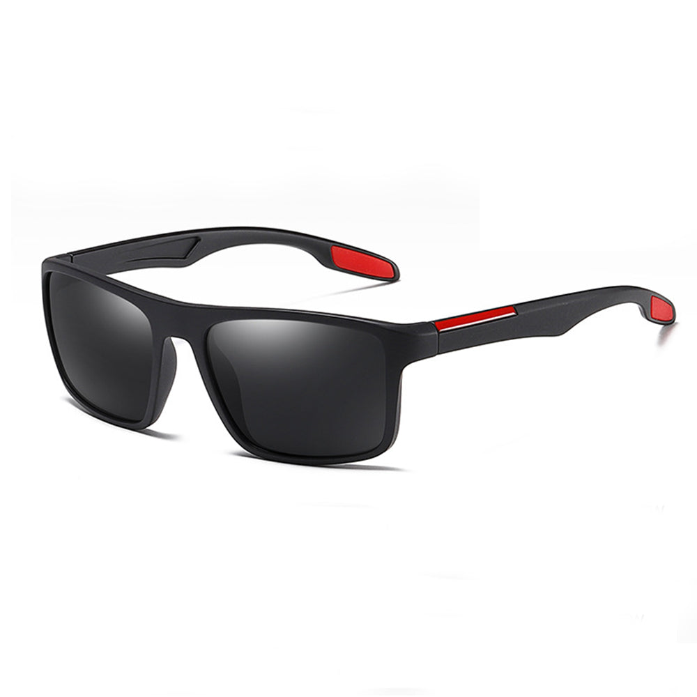 Men's Techsuit TR90 Sunglasses (MM101), Polarized, UV Protection, Matte Black Red