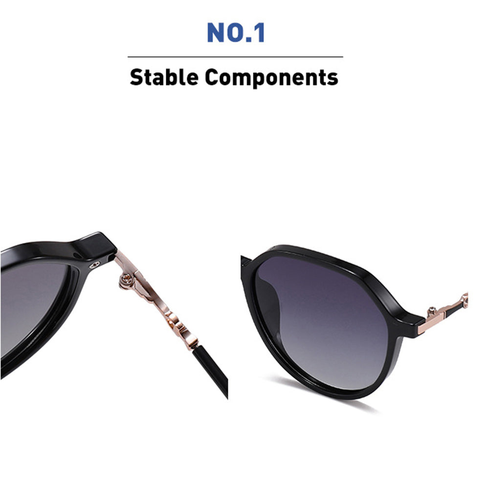 Lunettes de Soleil Femme Techsuit 2203, Polarisées, Protection UV, Noir Gris