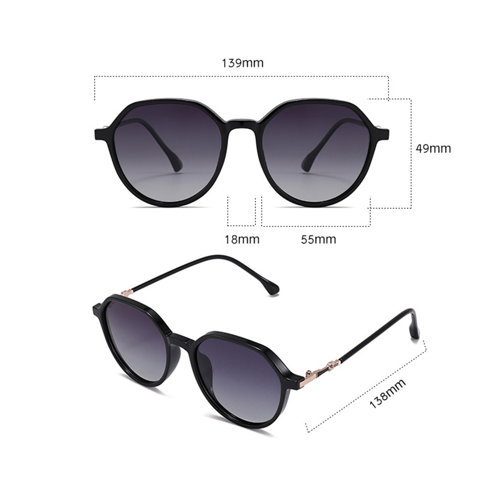 Lunettes de Soleil Femme Techsuit 2203, Polarisées, Protection UV, Noir Gris