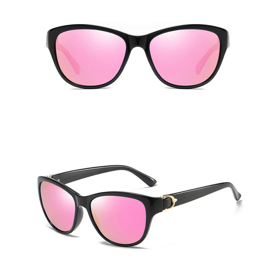 Lunettes de Soleil Femme Techsuit A572, Polarisées, Protection UV, Noir Rose