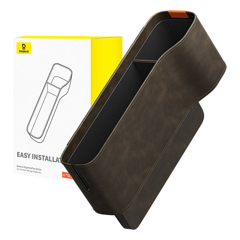 Organisateur Auto Baseus OrganizeFun pour l'espace entre la console et le siège, Marron C20256502001-00