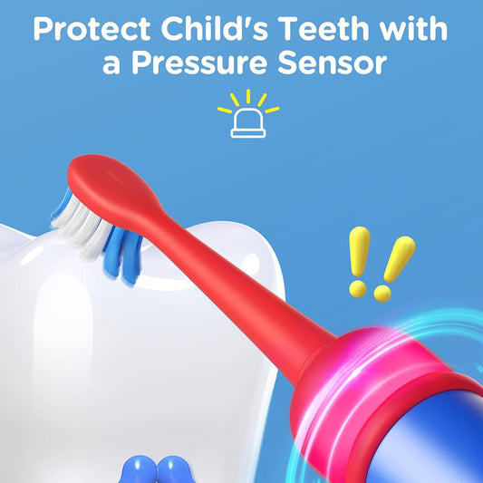 Brosse à dents électrique Bitvae BVK7S Kids, Bleue Rouge