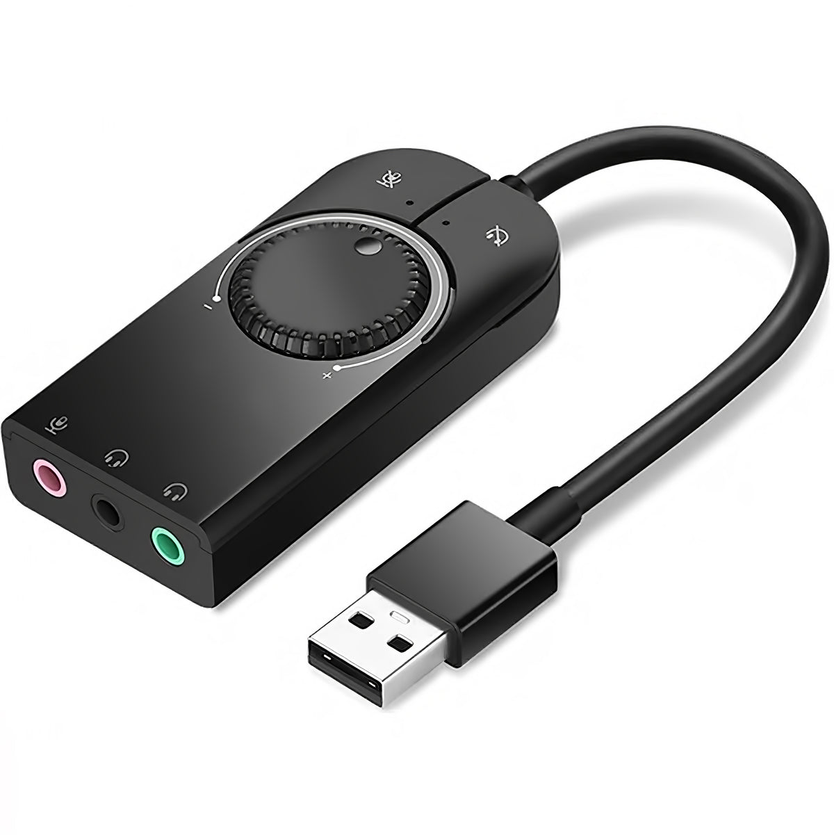 Carte son USB UGREEN CM129, 3 x Jack 3.5mm, Noir