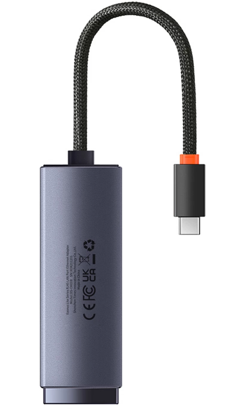 Carte Réseau Baseus Lite, RJ45, USB-C, Gris WKQX000313