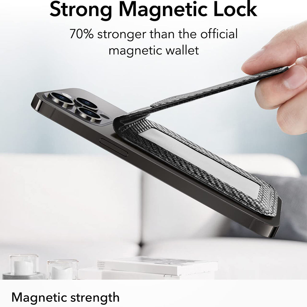 Portefeuille Magsafe, ESR, Carbone, Noir