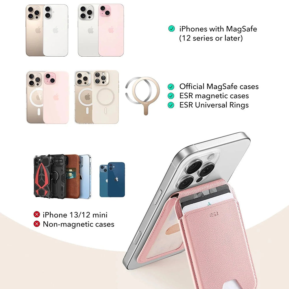 Magsafe Wallet, ESR, Stand, Pink
