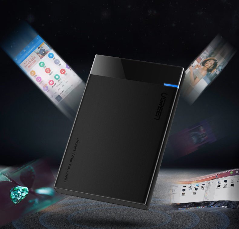 UGREEN US221 Rack for HDD / SSD SATA 2.5inch, USB 3.2, Black