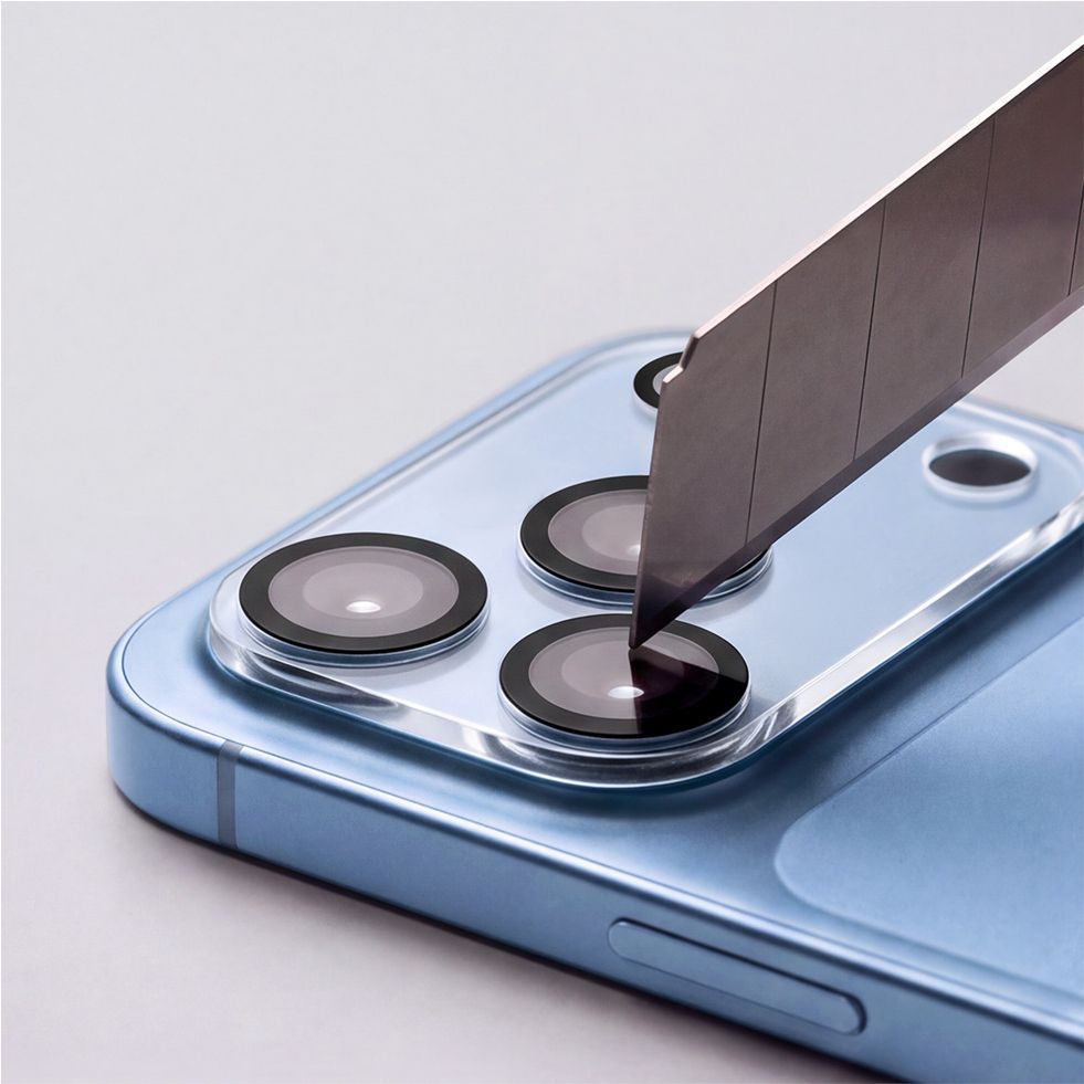Cadre de protection pour caméra arrière Tech-Protect Cam Fit+ pour Apple iPhone 18 Pro Max, Verre trempé, Transparent