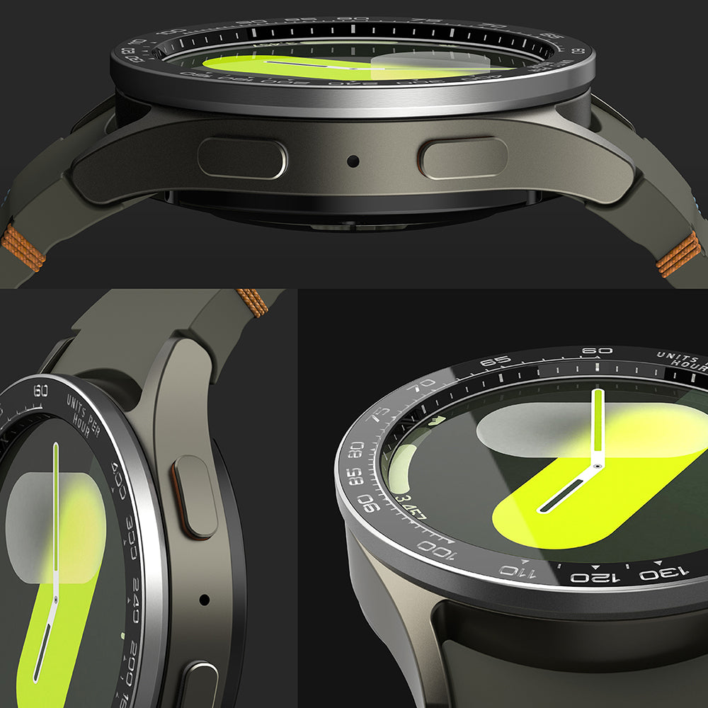 Cadre de protection Ringke Premium Styling pour Samsung Galaxy Watch7 40mm, Modèle 1, Noir