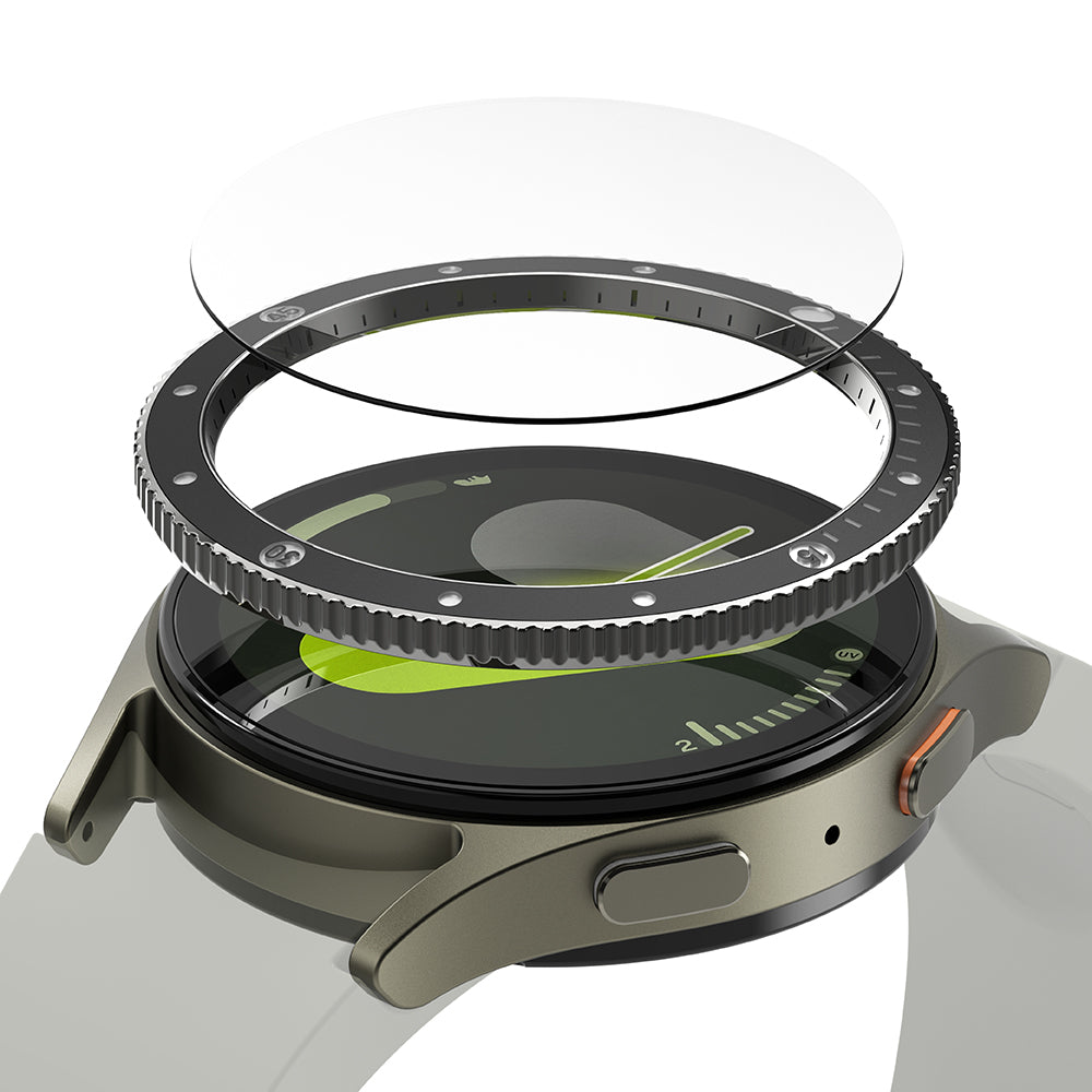 Cadre de protection Ringke Premium Styling pour Samsung Galaxy Watch7 40mm, Modèle 2, Noir